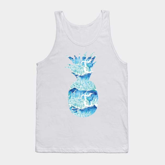 Pineapple and Waves Silhouette Tank Top by Katie Thomas Creative